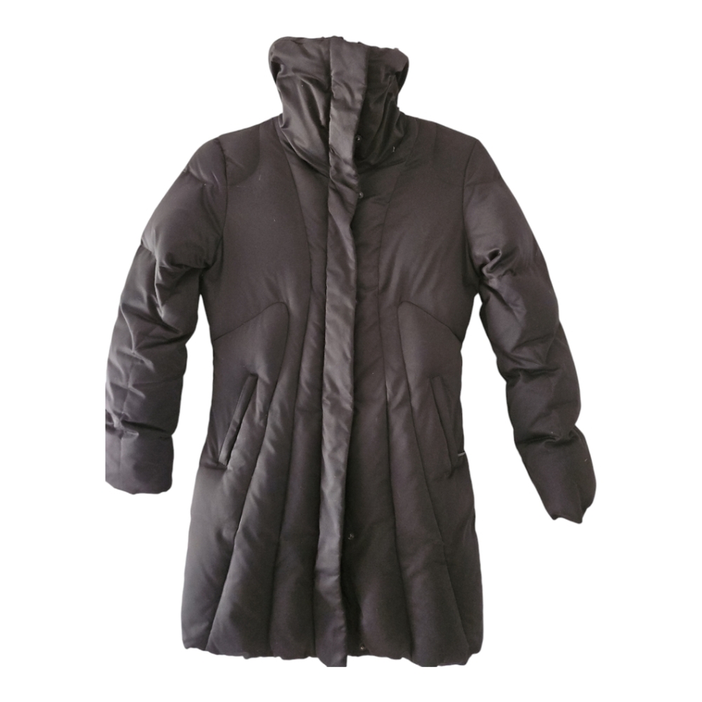 Calvin Kleon Down Coat Size XS Black Full 2 Way Zip Pockets - Picture 2 of 11